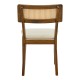 Καρέκλα Raffles  καρυδί rubberwood με pe rattan και εκρού ύφασμα 47x48x83.5εκ
