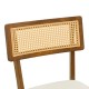 Καρέκλα Raffles  καρυδί rubberwood με pe rattan και εκρού ύφασμα 47x48x83.5εκ