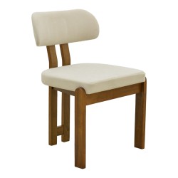 Καρέκλα Genoa  καρυδί rubberwood και εκρού ύφασμα 50x43x82εκ