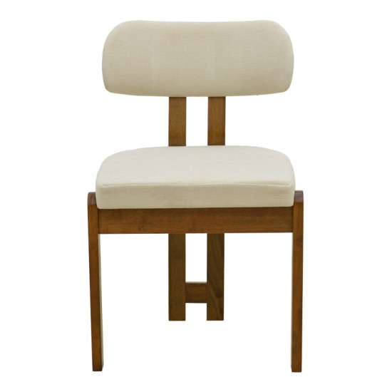 Καρέκλα Genoa  καρυδί rubberwood και εκρού ύφασμα 50x43x82εκ