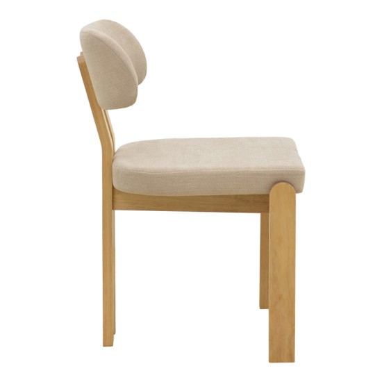Καρέκλα Genoa  sonoma rubberwood και μπεζ ύφασμα 50x43x82εκ