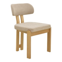 Καρέκλα Genoa  sonoma rubberwood και μπεζ ύφασμα 50x43x82εκ