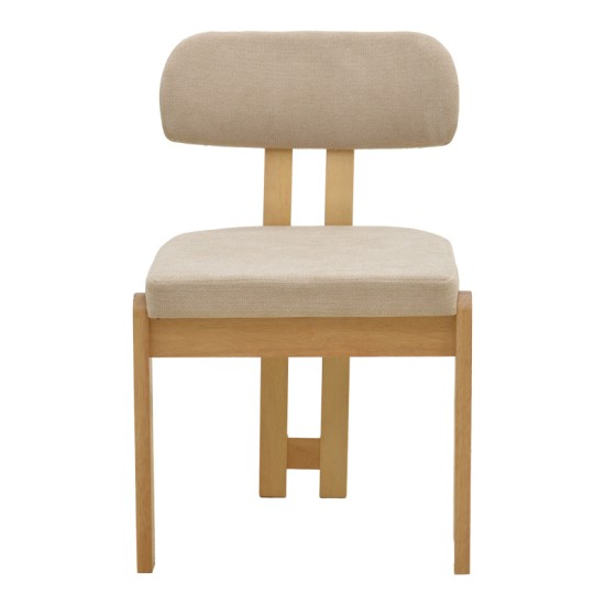 Καρέκλα Genoa  sonoma rubberwood και μπεζ ύφασμα 50x43x82εκ