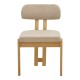 Καρέκλα Genoa  sonoma rubberwood και μπεζ ύφασμα 50x43x82εκ