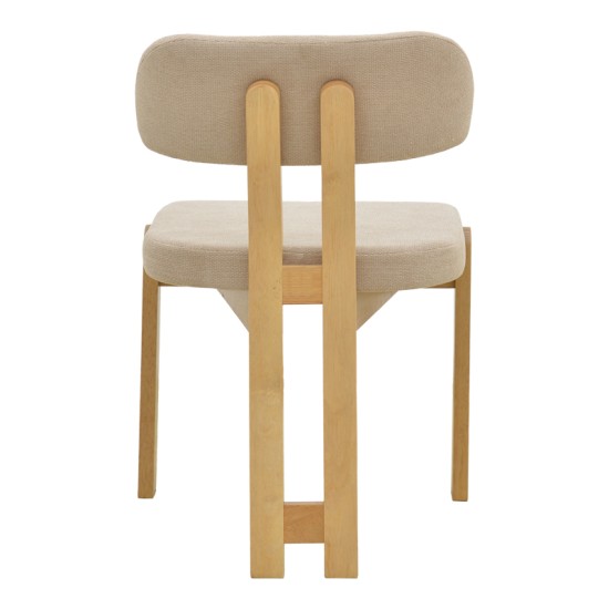 Καρέκλα Genoa  sonoma rubberwood και μπεζ ύφασμα 50x43x82εκ
