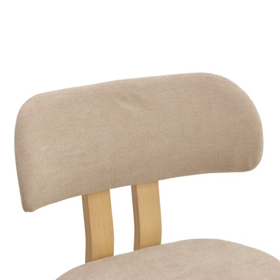 Καρέκλα Genoa  sonoma rubberwood και μπεζ ύφασμα 50x43x82εκ