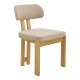 Καρέκλα Genoa  sonoma rubberwood και μπεζ ύφασμα 50x43x82εκ