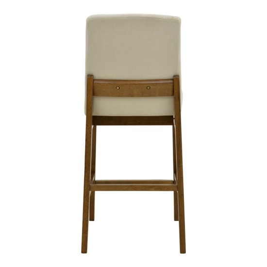 Σκαμπό μπαρ Dalby  καρυδί rubberwood και εκρού ύφασμα 50x45x102,5εκ