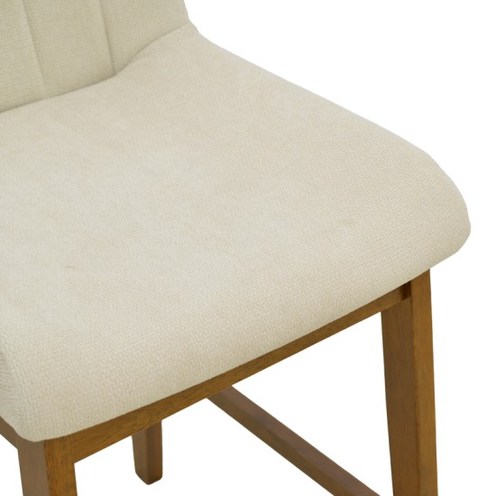 Σκαμπό μπαρ Dalby  καρυδί rubberwood και εκρού ύφασμα 50x45x102,5εκ