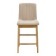 Σκαμπό μπαρ Dalby  sonoma rubberwood και μπεζ ύφασμα 50x45x102,5εκ