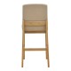 Σκαμπό μπαρ Dalby  sonoma rubberwood και μπεζ ύφασμα 50x45x102,5εκ