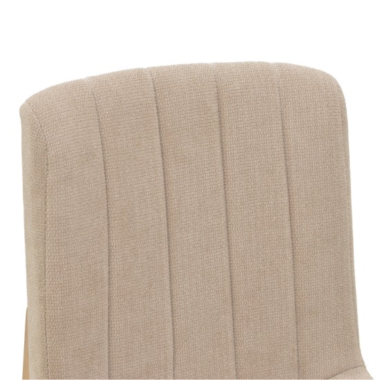 Σκαμπό μπαρ Dalby  sonoma rubberwood και μπεζ ύφασμα 50x45x102,5εκ
