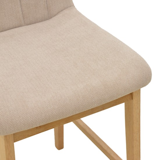 Σκαμπό μπαρ Dalby  sonoma rubberwood και μπεζ ύφασμα 50x45x102,5εκ