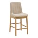 Σκαμπό μπαρ Dalby  sonoma rubberwood και μπεζ ύφασμα 50x45x102,5εκ