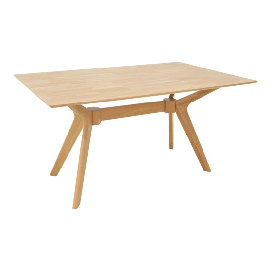 Τραπεζαρία Raffles  σετ 5τεμ rubberwood με pe rattanσε φυσική απόχρωση 150x90x76εκ