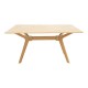 Τραπεζαρία Raffles  σετ 5τεμ rubberwood με pe rattanσε φυσική απόχρωση 150x90x76εκ