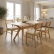 Τραπεζαρία Raffles  σετ 5τεμ rubberwood με pe rattanσε φυσική απόχρωση 150x90x76εκ