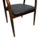 Πολυθρόνα Hogie  rubberwood σε καφέ απόχρωση με μαύρο pu μαξιλάρι 61x60x76εκ