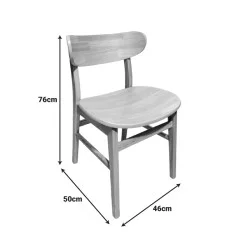 Καρέκλα Lumnia  rubberwood σε φυσική απόχρωση 46x50x76εκ