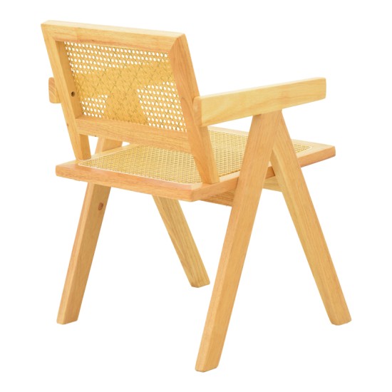 Πολυθρόνα Winslow  rubberwood-rattan σε φυσική απόχρωση 51x54x80εκ