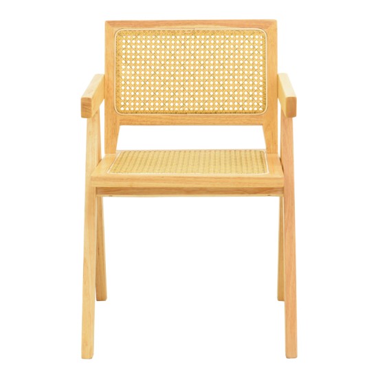 Πολυθρόνα Winslow  rubberwood-rattan σε φυσική απόχρωση 51x54x80εκ