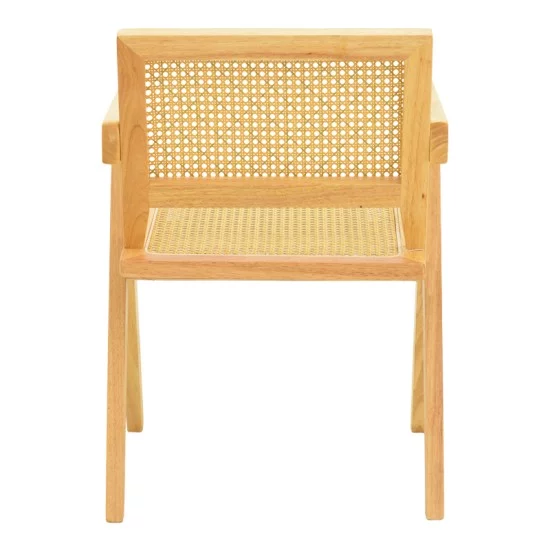 Πολυθρόνα Winslow  rubberwood-rattan σε φυσική απόχρωση 51x54x80εκ