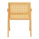 Πολυθρόνα Winslow  rubberwood-rattan σε φυσική απόχρωση 51x54x80εκ
