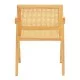 Πολυθρόνα Winslow  rubberwood-rattan σε φυσική απόχρωση 51x54x80εκ
