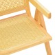 Πολυθρόνα Winslow  rubberwood-rattan σε φυσική απόχρωση 51x54x80εκ