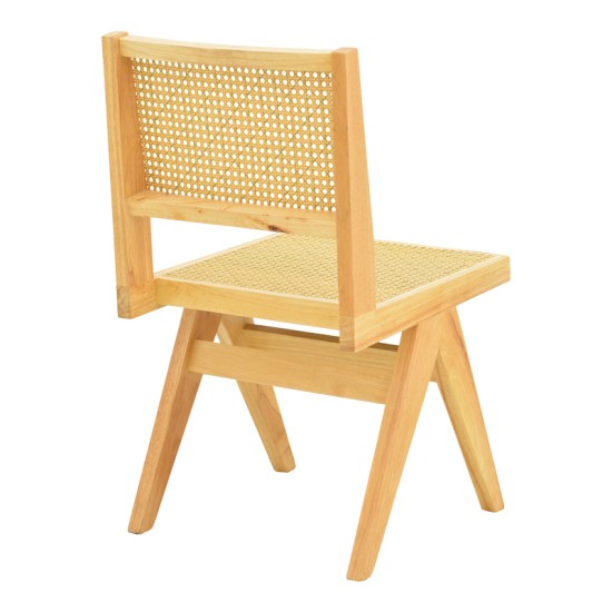 Καρέκλα Winslow  rubberwood-rattan σε φυσική απόχρωση 46x58x80εκ