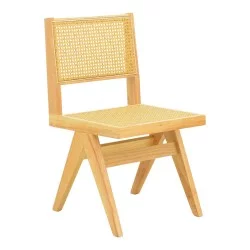 Καρέκλα Winslow  rubberwood-rattan σε φυσική απόχρωση 46x58x80εκ
