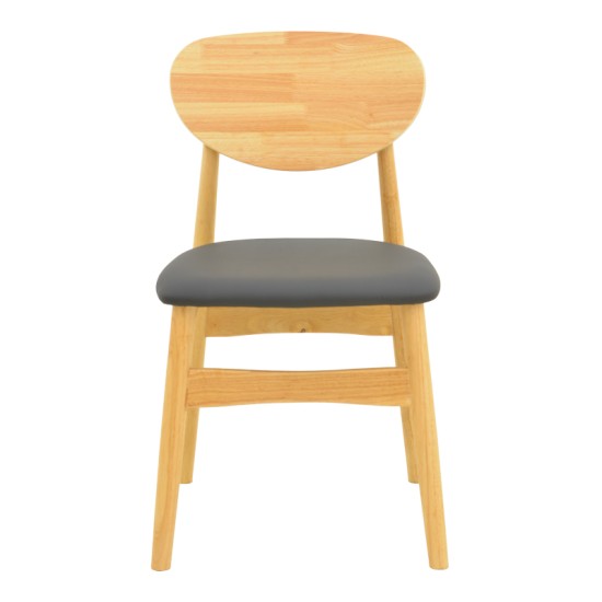 Καρέκλα Cardith  rubberwood-plywood σε φυσική απόχρωση-pu μαύρο 48x51x78εκ