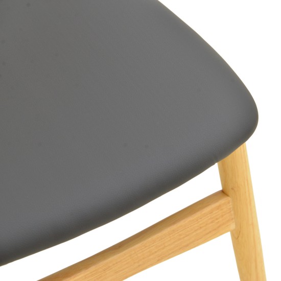 Καρέκλα Cardith  rubberwood-plywood σε φυσική απόχρωση-pu μαύρο 48x51x78εκ