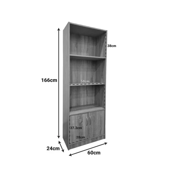 Βιβλιοθήκη Tekaro  σε sonoma απόχρωση 60x29x166εκ