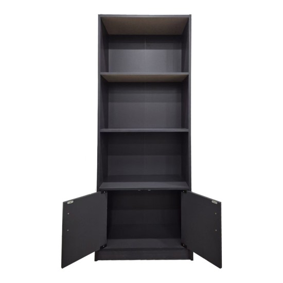 Βιβλιοθήκη Tekaro  σε ανθρακί απόχρωση 60x29x166εκ