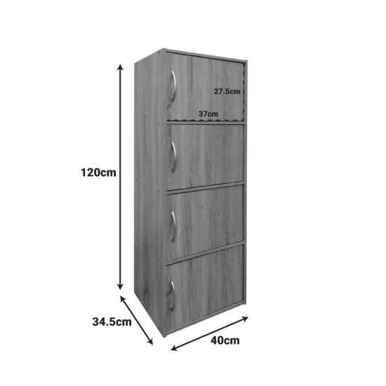 Ντουλάπι-στήλη Gabino I  σε λευκή απόχρωση  40x34.5x120εκ