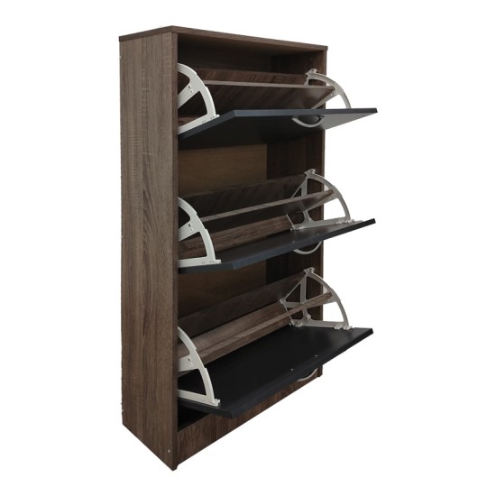 Παπουτσοθήκη Savaz  σε oak-ανθρακί απόχρωση 60x24x114εκ