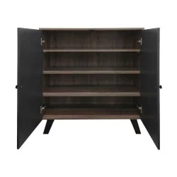 Παπουτσοθήκη-ντουλάπι Cathi  σε oak - anthracite απόχρωση 80x34x95εκ
