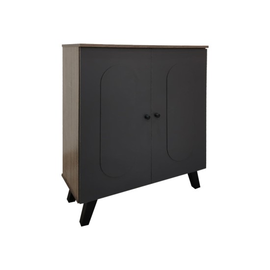 Παπουτσοθήκη-ντουλάπι Cathi  σε oak - anthracite απόχρωση 80x34x95εκ