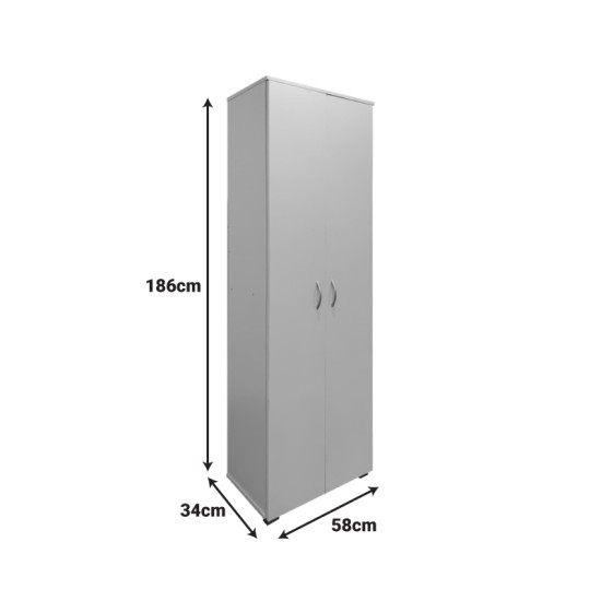 Παπουτσοθήκη-Ντουλάπα Racka  σε λευκή απόχρωση 58x34x186εκ