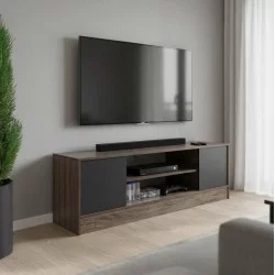 Έπιπλο τηλεόρασης Sasa  σε oak-ανθρακί απόχρωση 120x35x41.5εκ