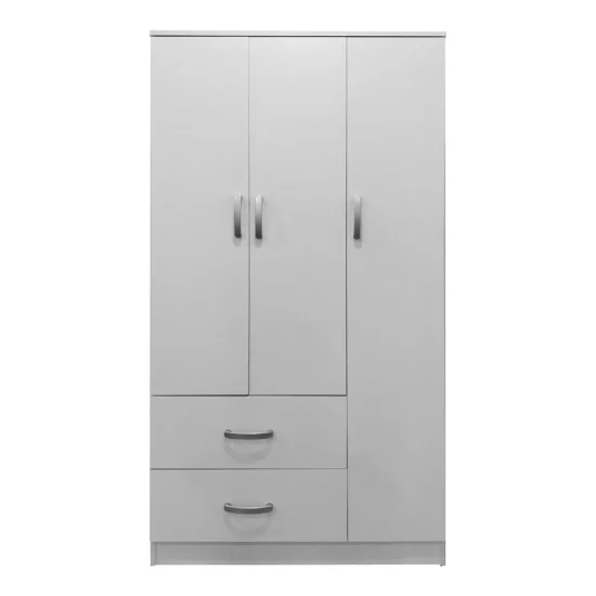 Ντουλάπα τρίφυλλη με 2 συρτάρια Lego  σε λευκή απόχρωση 90x42x180εκ