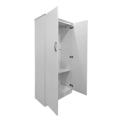 Ντουλάπα δίφυλλη Athos  σε λευκή απόχρωση 80x42x180εκ