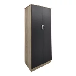 Ντουλάπα δίφυλλη Athos  σε sonoma-ανθρακί απόχρωση 80x42x180εκ