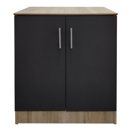 Παπουτσοθήκη-ντουλάπι Souken  6 ζευγών σε sonoma-ανθρακί απόχρωση 60x40x80εκ