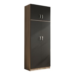 Ντουλάπα δίφυλλη και πατάρι Lego  σε sonoma-ανθρακί απόχρωση 80x42x240εκ