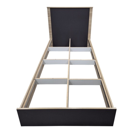 Κρεβάτι Athos  σε sonoma-ανθρακί απόχρωση 90x190εκ