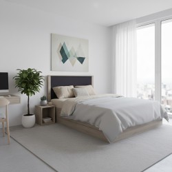 Κρεβάτι Athos  σε sonoma-ανθρακί απόχρωση 140x200εκ