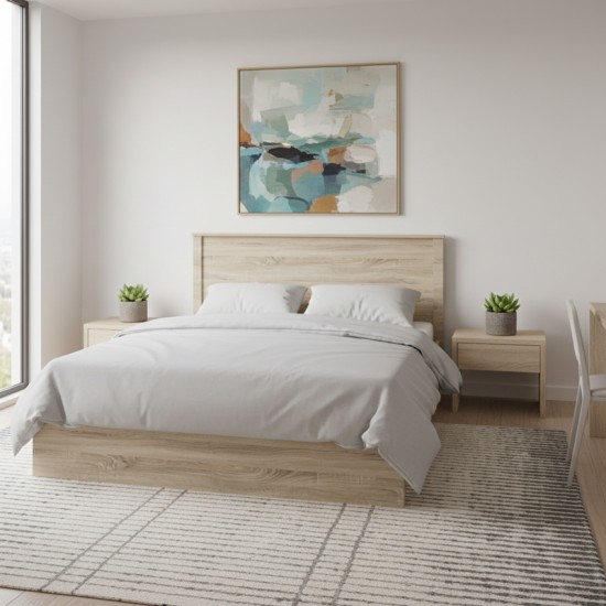 Κρεβάτι Athos  σε sonoma απόχρωση 160x200εκ