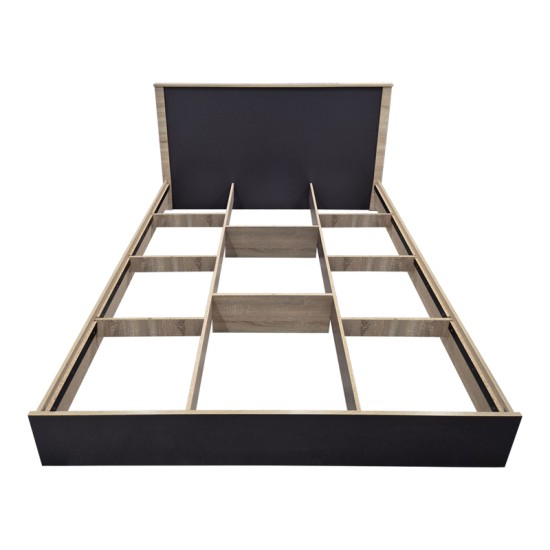 Κρεβάτι Athos  σε sonoma-ανθρακί απόχρωση 160x200εκ